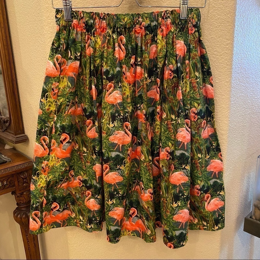 RETRO RUTHIE Flamingo Print Skirt Size S/M
